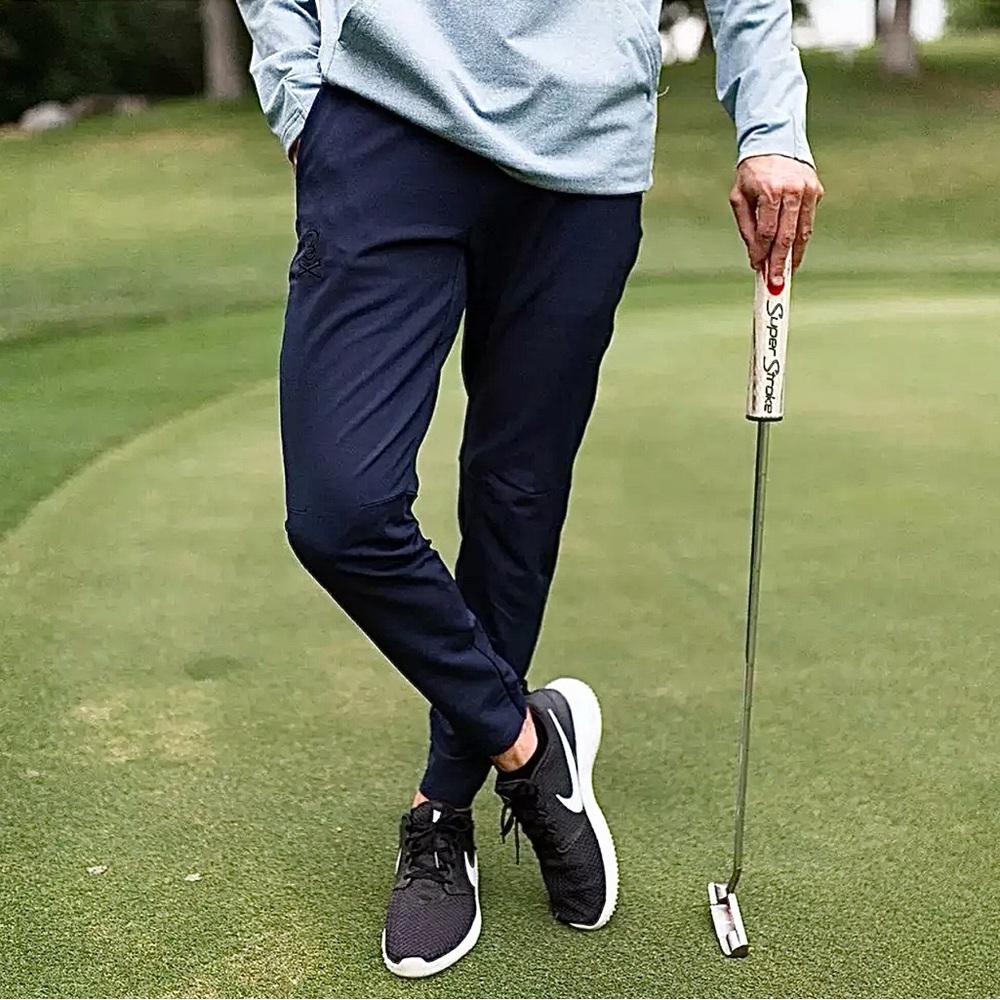 UNRL × BG Performance Men's Golf Pants Navy Blue